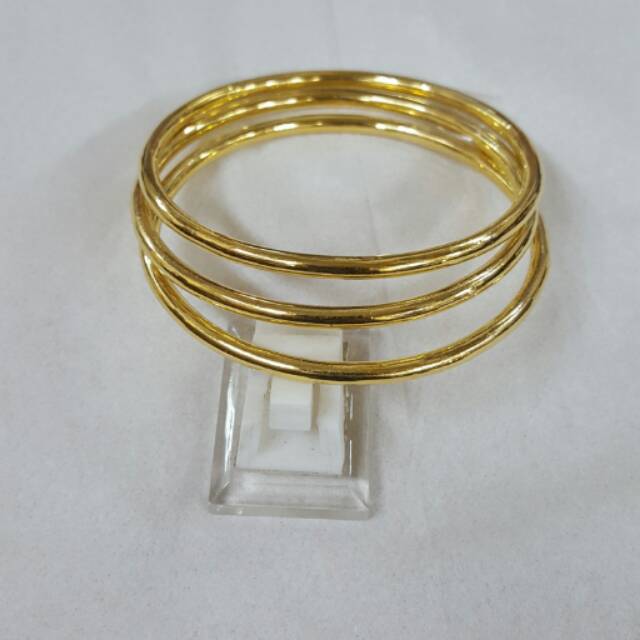 Perhiasan Gelang Keroncong Polos Lapis Emas 24k