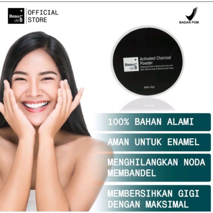 BEAUDELAB ACTIVATED CHARCOAL POWDER FOR TEETH DETOXIFICATION | ARANG AKTIF DETOKS KARANG &amp; PEMUTIH GIGI | 30 GR