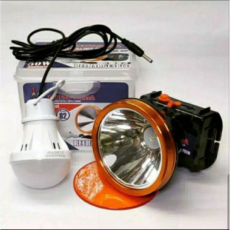 Senter Kepala/Headlamp Mitsuyama MS-160p/MS-170p 3 Mode 80Watt Pengisian Daya Charger