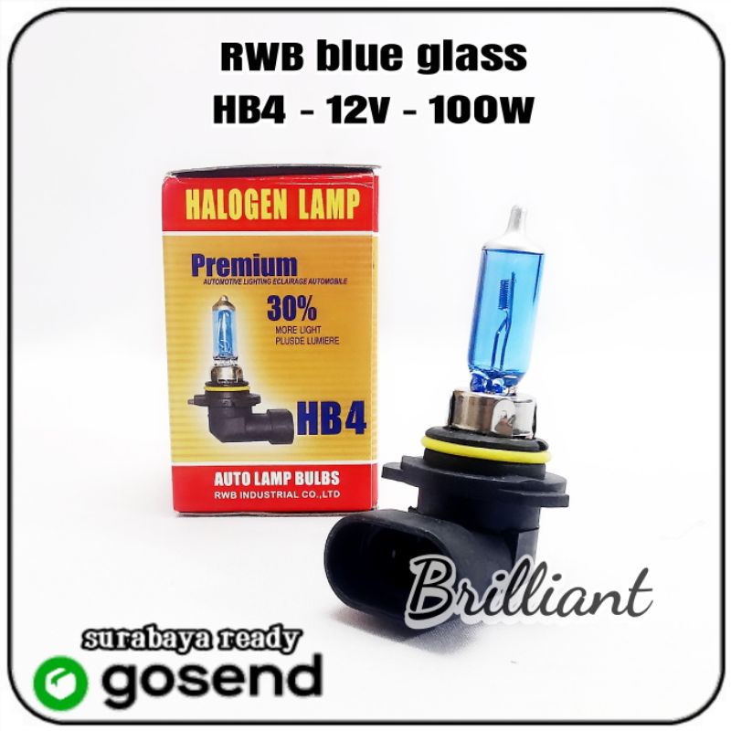 Bohlam Halogen Xenon Blue Glass - RWB - H4 / H3 / H11 / 9012 HIR2 / HB4 / H27 881