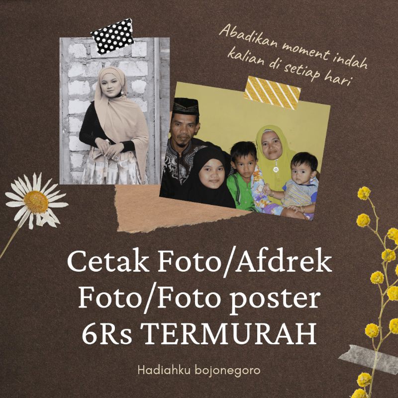 CETAK FOTO/AFDREK FOTO/CETAK POSTER TERMURAH/UKURAN 6RS (15cm x 20cm)