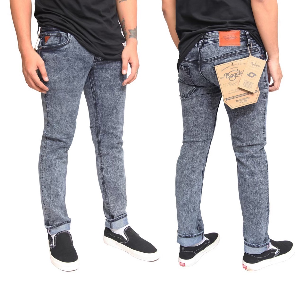 Celana Jeans Slimfit Standarslimfit | Denim Pria Sandwash Bageler Selvedge Termurah