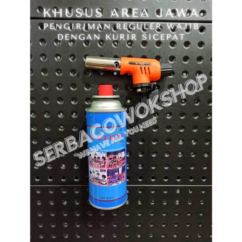 Paket Gas Torch Multi Purpose Dengan 1 Tabung Gas Hi Cook Portable Khusus Area Jabodetabek dan Jawa