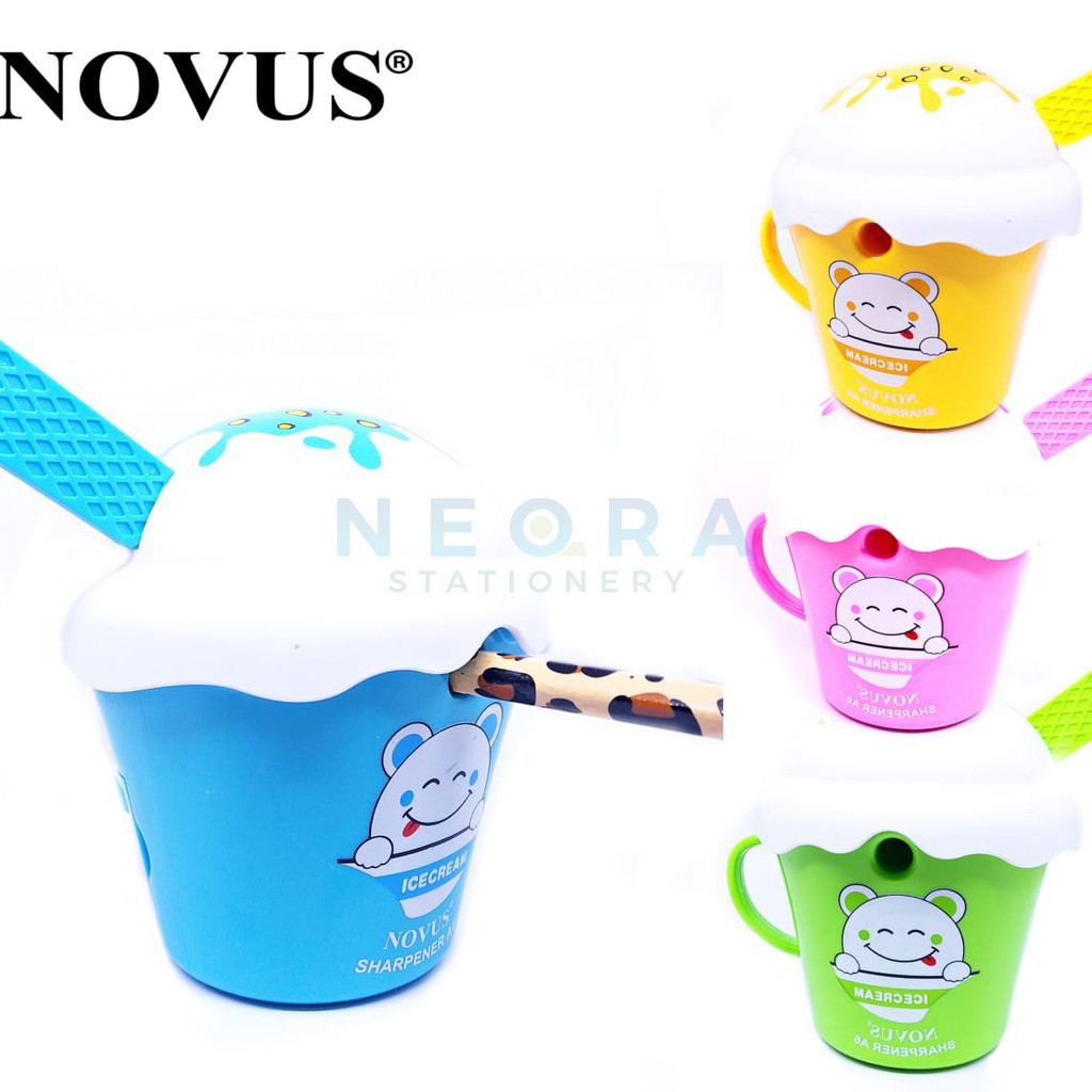 

Pengasah/Rautan Pensil Novus Model Es Krim /Sharperner A6 Meja Putar