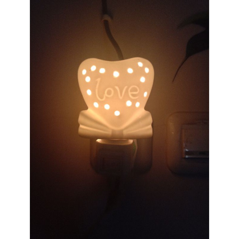 Mini Lamp Dop Keramik Love Shigen / Lampu Tidur Keramik