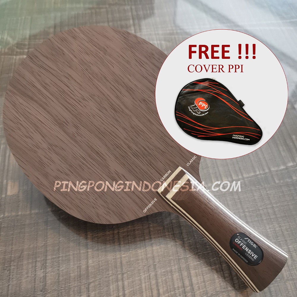 Stiga Offensive Classic Carbon JTTAA - Blade Kayu Pingpong Tenis Meja Bat Bet