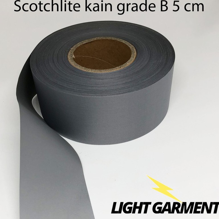 Scotchlite skotlet scotlight pita pemantul cahaya kain jahit B 5 cm per roll / pita safety rompi vest baju kerja proyek lapangan