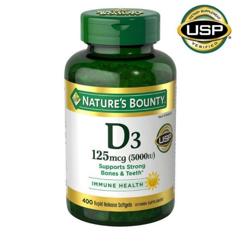 Nature's Bounty Vitamin D3 5000 IU 400 softgels