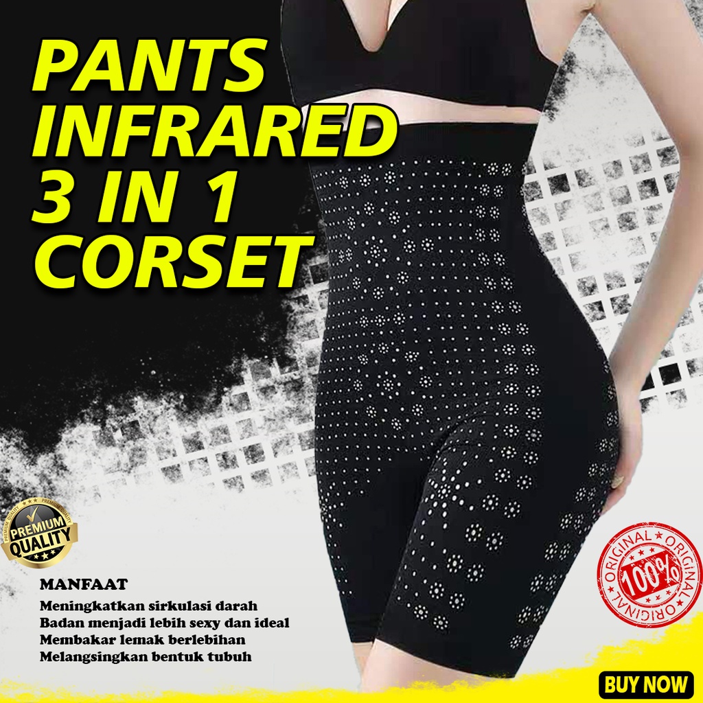 Korset Pelangsing Pants InfraRed 3 in 1 Korset Celana Pengancang Pantat