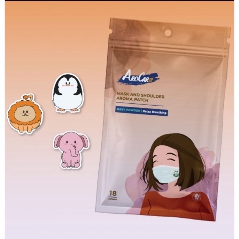 Arocare Mask and Shoulder Patch isi 18 sticker aroma Baby Powder