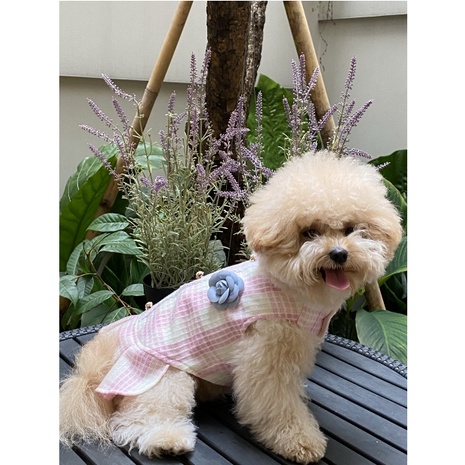 Baju Doggie Dog Dress Pink Chanel Classic Tweed With Brooch