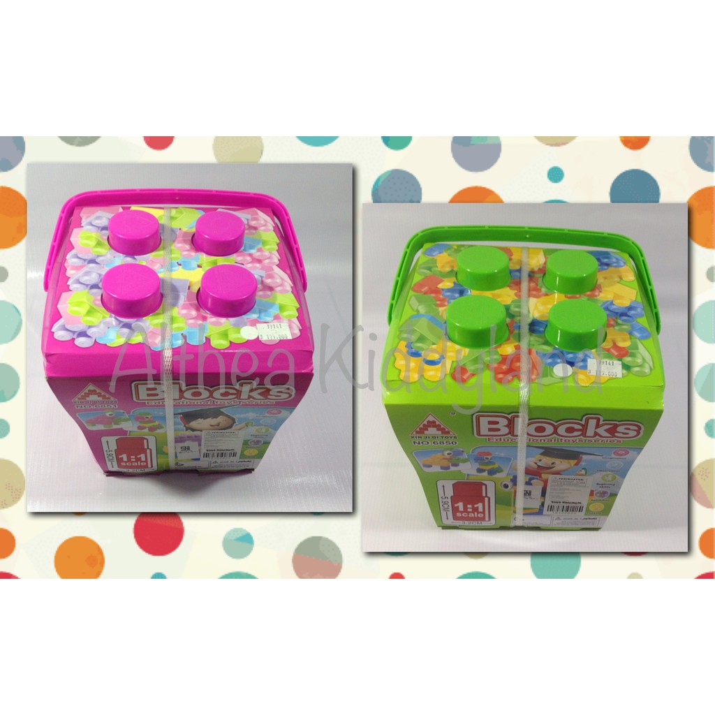 Lego Blocks Educational Toys dalam Boks Plastik Besar