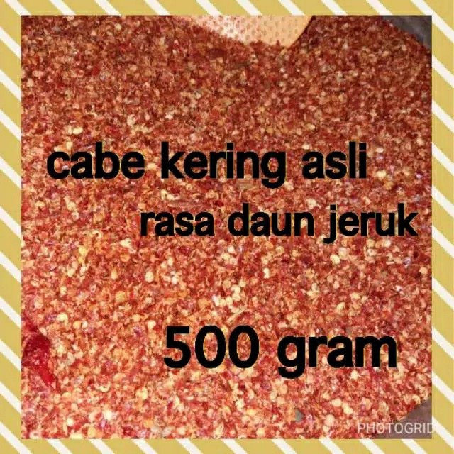 

Cabe Kering Rasa Daun Jeruk isi 500gram - Cabe Boci, Seblak, Bakso - BARU