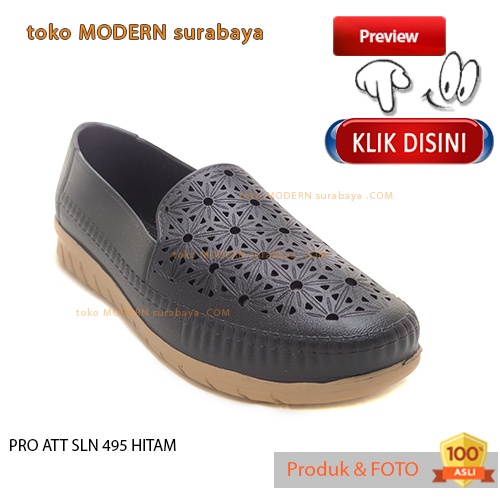 Sepatu wanita casual slip on karet PRO ATT SLN 495 HITAM