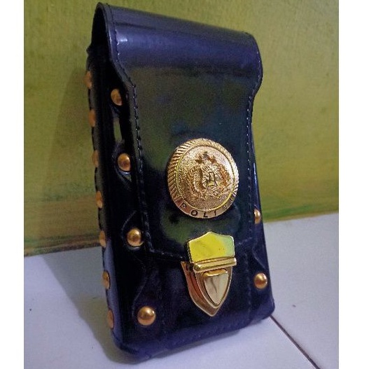 dompet hp pinggang polisi logam cor/tempa hp tribrata single slot