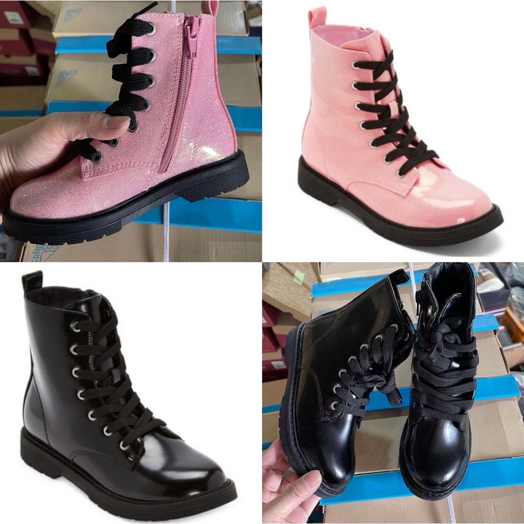 BOOTH sepatu booth hitam pink high cut anak perempuan