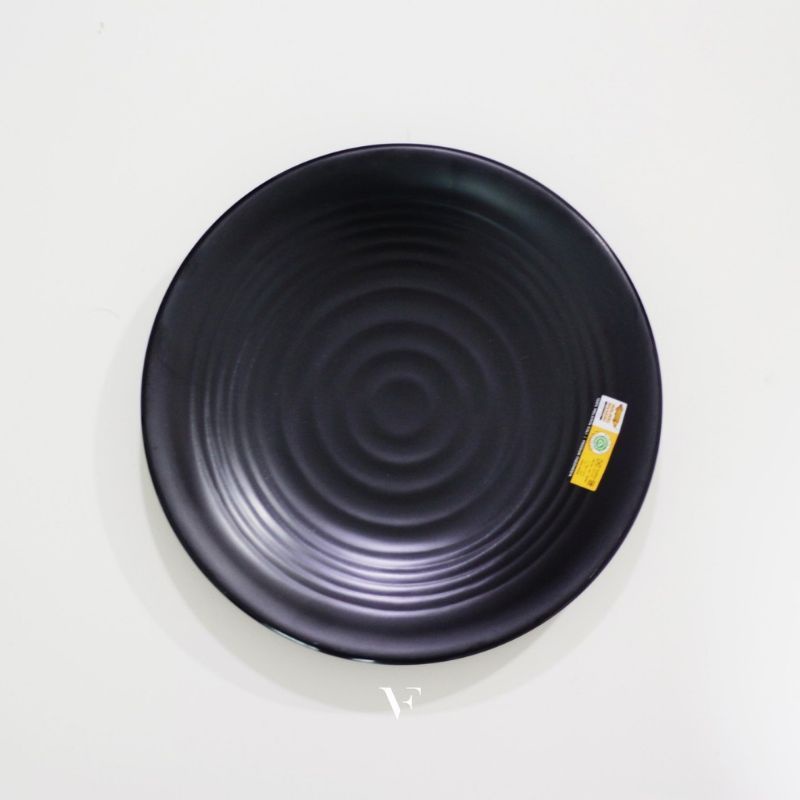 P2209A Piring Makan Hotel Tembikar Bulat 9 inch Hitam Golden Dragon Melamine