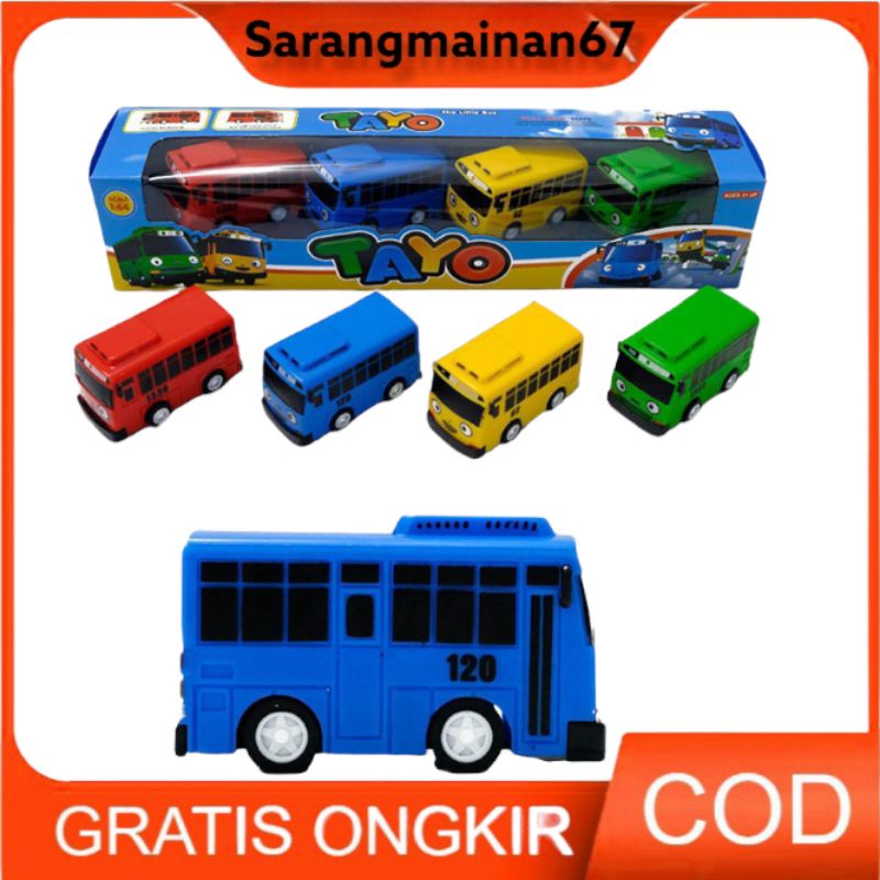 MAINAN ANAK BUS TOYO MAINAN MOBIL BUS TOYO SET 4PCS