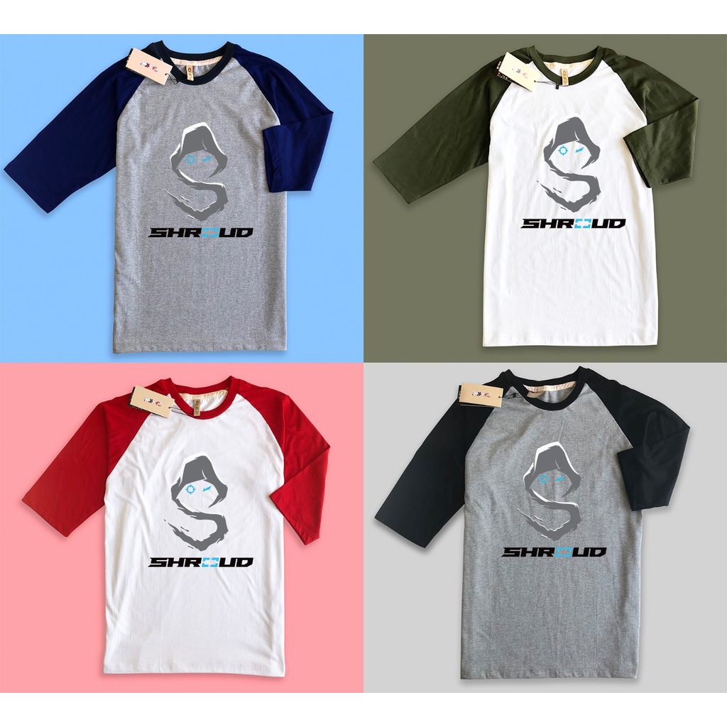 kaos raglan premium desain shroud twich gaming stremer