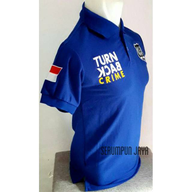 KAOS SECURITY BIRU TURN BACK CRIME - KAOS TBC SECURITY  BIRU LOGO PUTIH FULL BORDIR