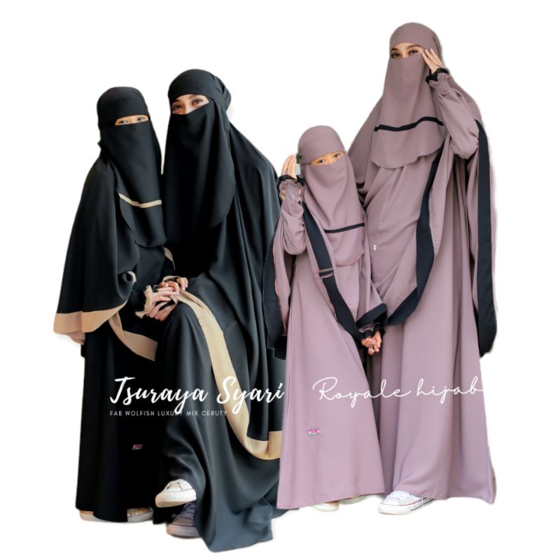 Tsuraya Syari  couple mom and kids gamis set syari couple family