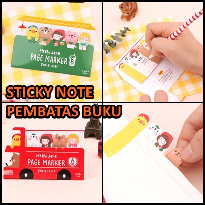 

STICKY NOTES / STIKY NOTE MEMO / MEMO PAD / PEMBATAS BUKU LABEL MINI KARAKTER LUCU CUTE MURAH vincess