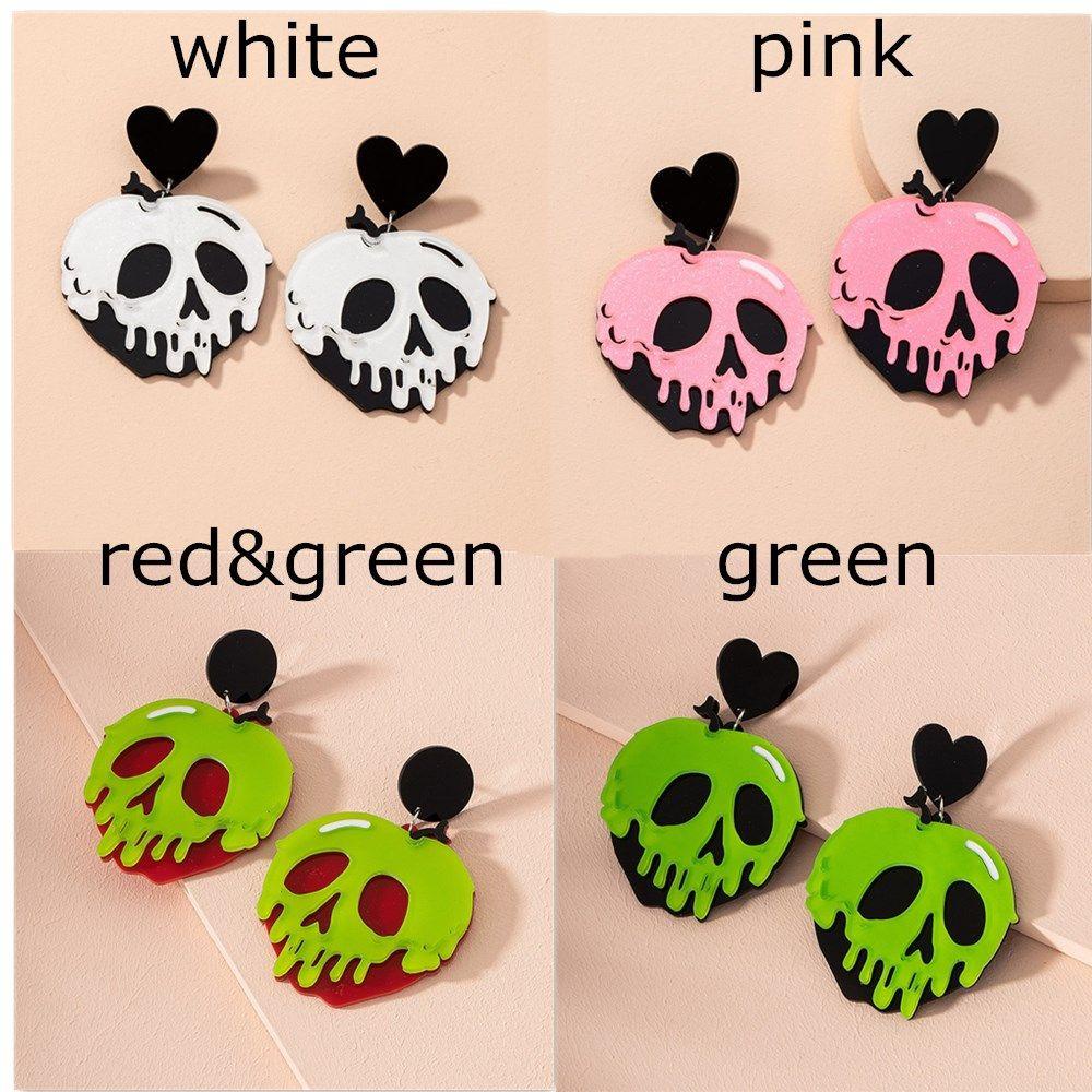 Lily 1pasang Anting Halloween Bahan Akrilik Hip-hop Warna Permen Korea