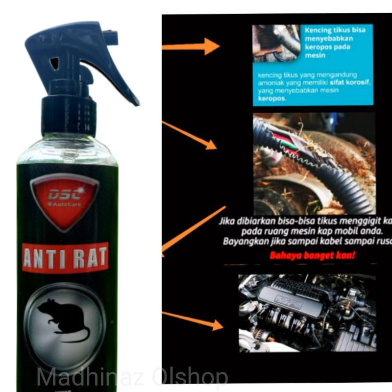 Pengusir tikus mobil spray 250 ml anti tikus DSC rapellent rat tikus penolak tikus