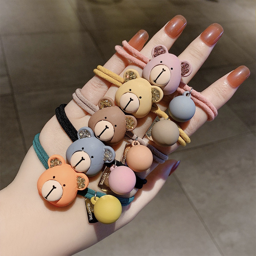 MURMURE.ID | KARET IKAT RAMBUT ALA KOREA MOTIF BERUANG BEAR HAIRTIE / IKAT RAMBUT MOTIF BERUANG HA146-3