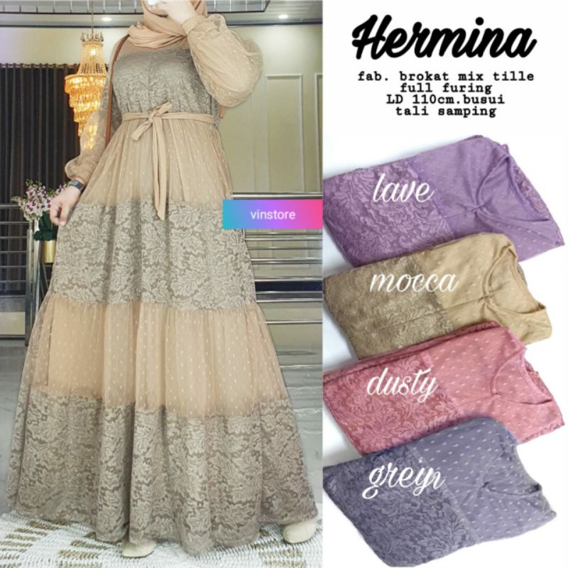 hermina maxy dress full brokat