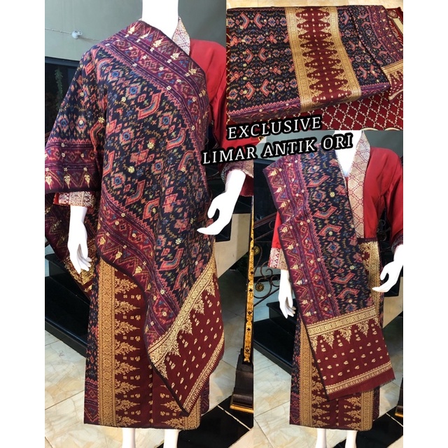 Songket LIMAR ANTIK ORI Hitam (limar klasik) - Songket Tenun Palembang asli Tenun Tangan. (ilham Son