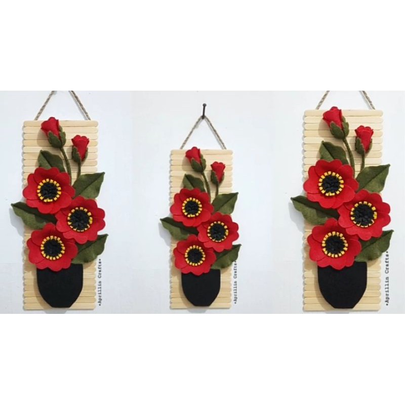 HIASAN DINDING KAIN FLANEL // KREASI BUNGA KAIN FLANEL