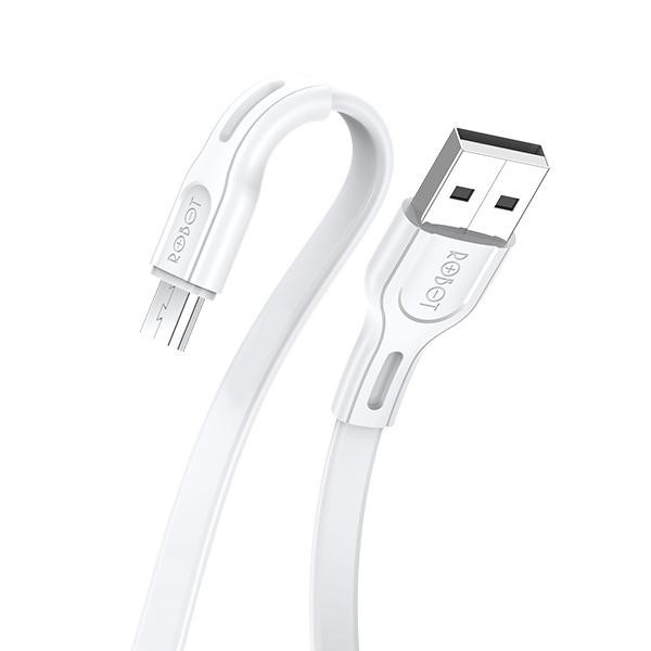 wired Cable Kabel Data Micro Usb Robot RDM100S  2A White 1 meter universal Hp Smartphone