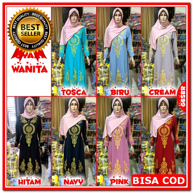 Gamis Terbaru 2023 Baju Gamis Remaja Modern Kekinian Polos Hitam LH477 Baju Gamis Syari Wanita Bord