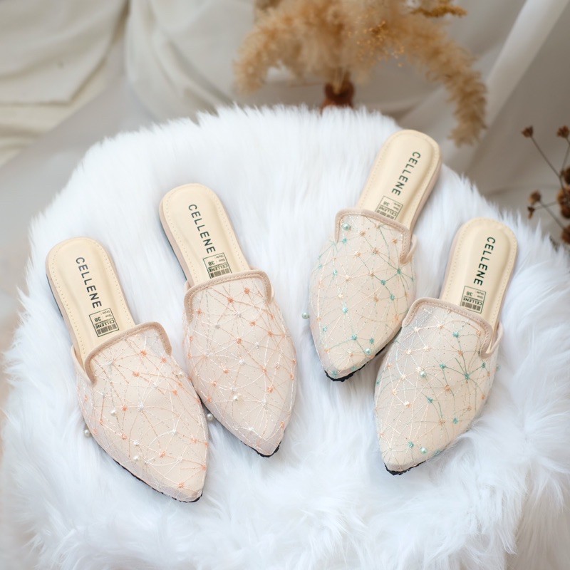 CELLENE Slipper Siena SERI 3 | flat shoes brukat selop wedding shoes