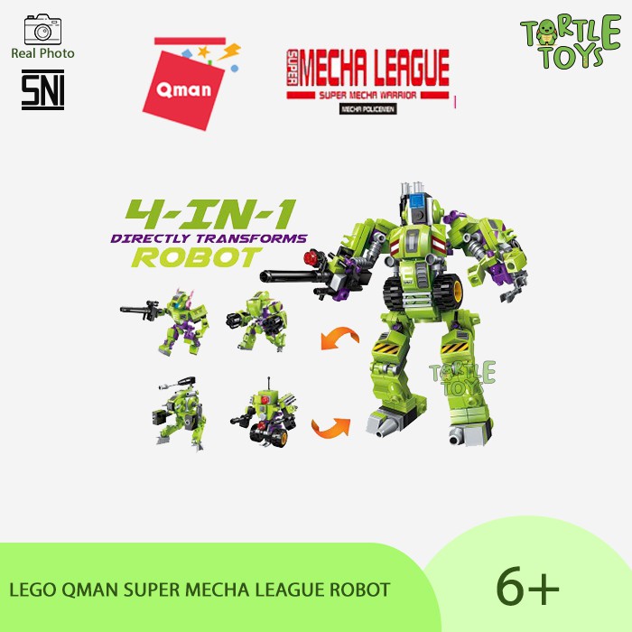 BRICKS Qman Mecha League 4in1 Mainan Edukasi Anak Laki Block Robot Mecha1802