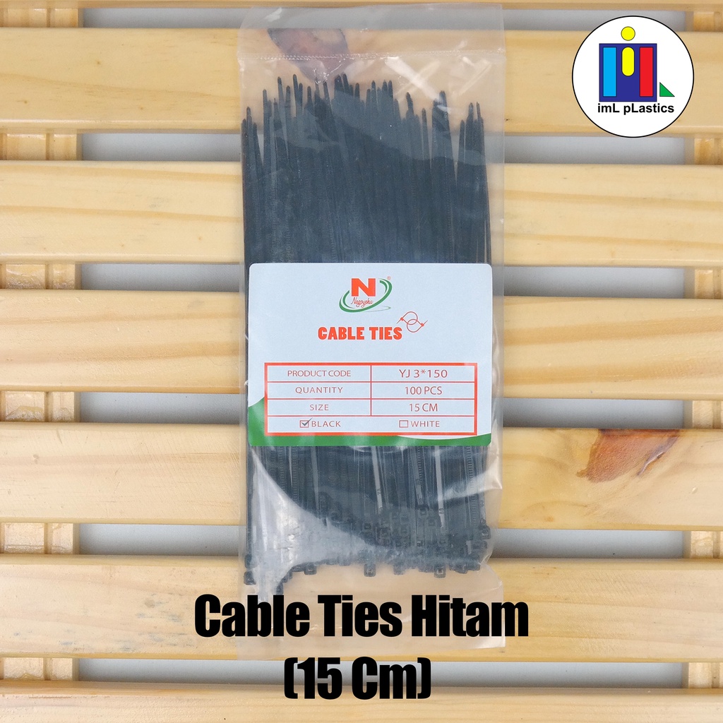 Kabel Ties/Tis / cable ties (nagoyaku) warna hitam/putih 15cm - 1 pack