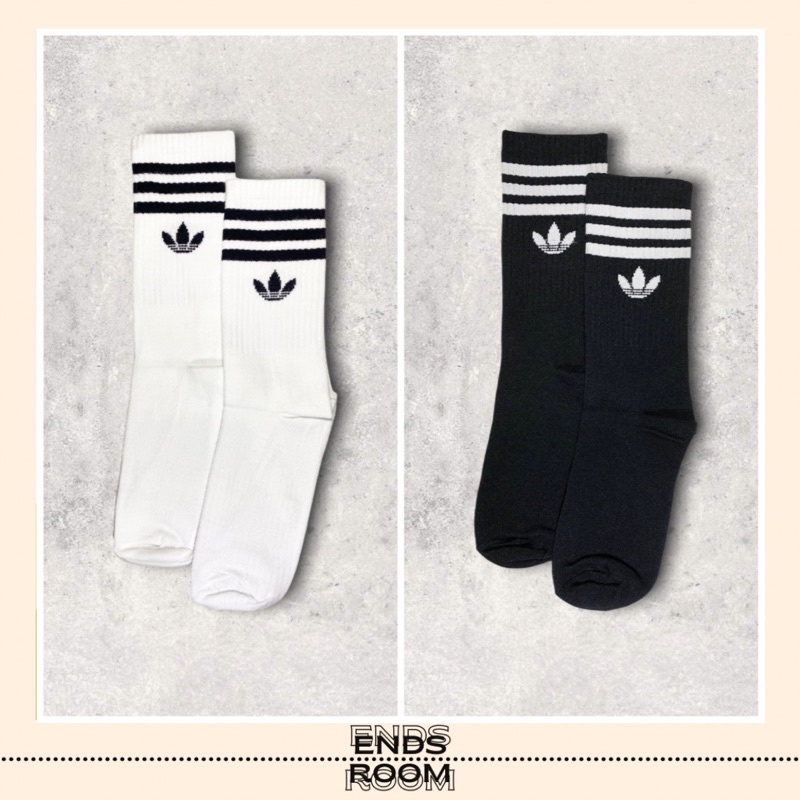 KAOS KAKI MOTIF ADIDAS HITAM PUTIH PREMIUM