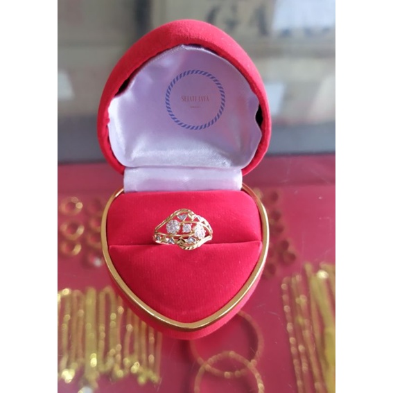 Cincin love variasi tiga dimensi  emas kadar 375