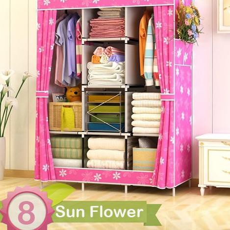 ʕ ʖ ʔ Lemari Baju Portable Lemari Pakaian Jumbo Bongkar Pasang Lemari Kain Rak Baju Gantu Shopee Indonesia