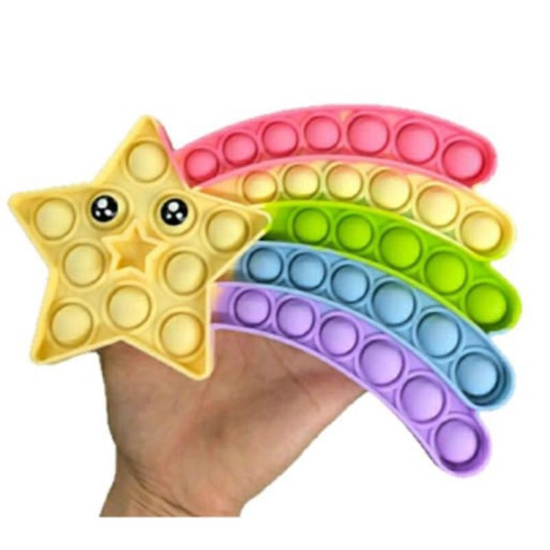 [Ready][COD] mainan edukasi anak Indonesia murah pop it unicorn among us rainbow-Bintang