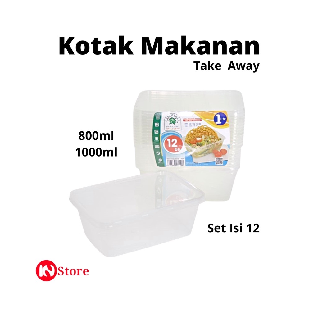 Kotak Makanan Take Away Set isi 12 Ukuran 800ml dan 1000ml