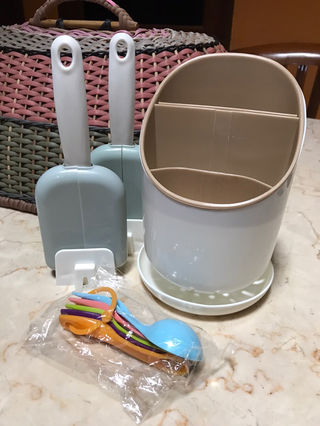 Tempat Sendok Garpu Dengan Tirisan Tempat Peralatan Dapur 3ff60