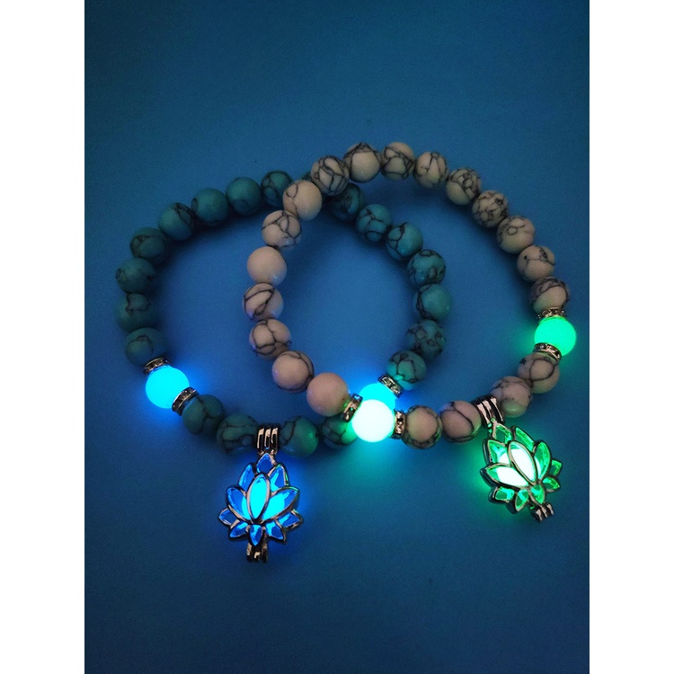 Gelang Manik-Manik Batu Alam Luminous Glow In The Dark Untuk Pria Dan Wanita