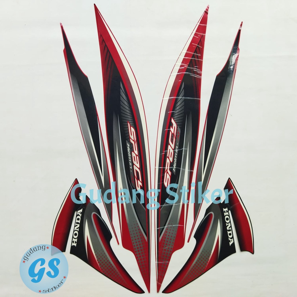 STRIPING STICKER BODY MOTOR HONDA SPACY 2012 MERAH