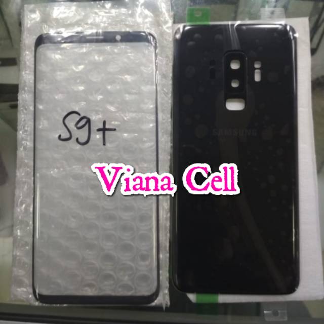 BACKDOOR KACA DEPAN LCD SAMSUNG S9 PLUS G965F HITAM ORI