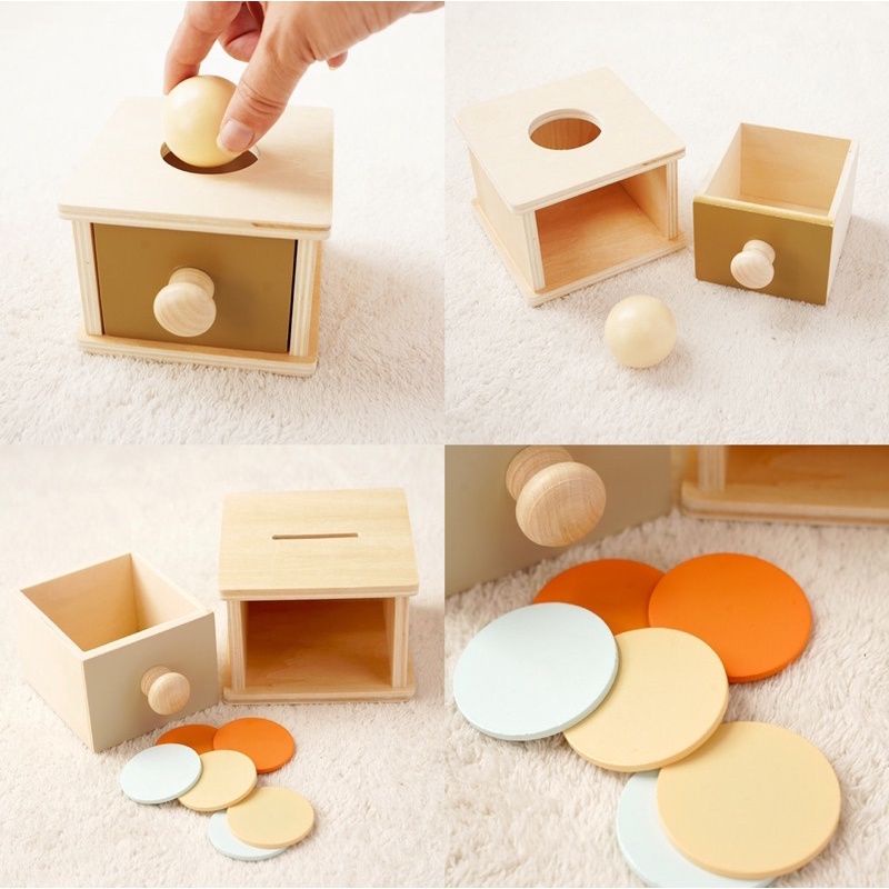 montessori baby apparatus mainan bayi wooden toys imbucare toy box