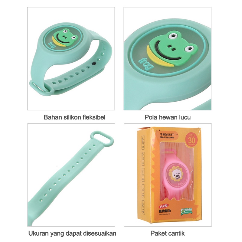 HIPPO LAND WBS COD Gelang Bentuk Jam Tangan Bayi Clip Anti Nyamuk  Anak Karakter kartun Lucu Anti Air 150