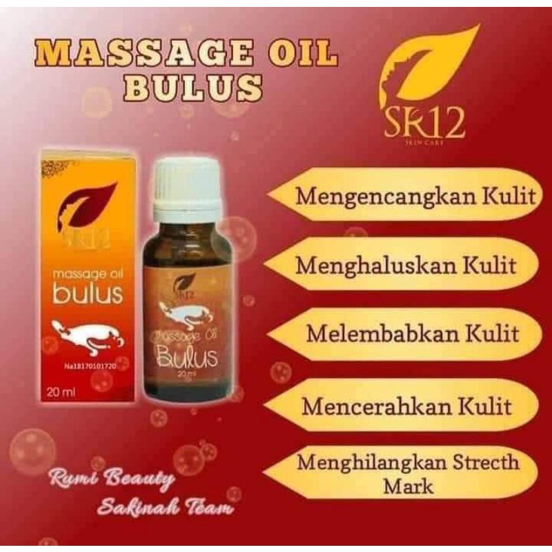 MINYAK BULUS SR 12 / PENGENCANG PAYUDARA / PEMBESAR PAYUDARA  CEPAT / PERAWATAN  PAYUDARA / BPOM / M