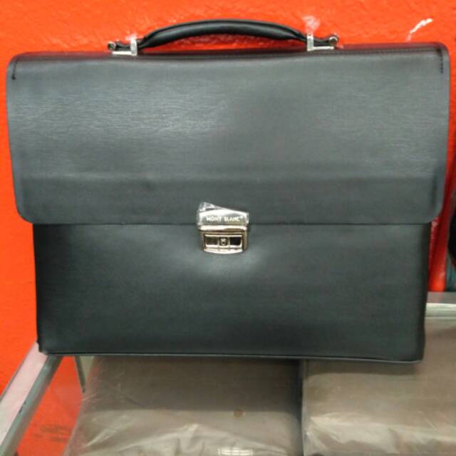 Tas kerja/tas laptop pria/wanita branded mont blanc black